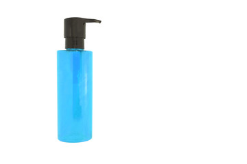 hands using wash hand sanitizer gel pump dispenser. Clear sanitizer in pump bottle, for killing germs, bacteria and virus.