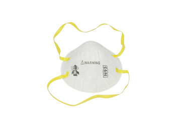 isolated heavy duty virus dust bacteria protective N95 face mask on white background