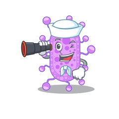 A cartoon icon of mycobacterium Sailor with binocular