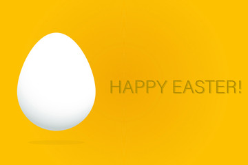 Easter egg. Happy Easter. Holy Day on the USA and World. White egg on the yellow background