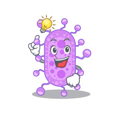 Mascot character design of mycobacterium with has an idea smart gesture