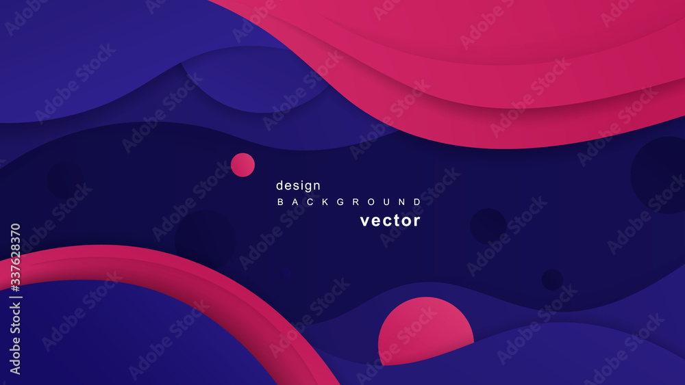 Poster abstract background with waves in motion. dynamic effect with circles vector illustration.