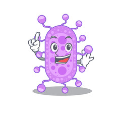 Mycobacterium mascot character design with one finger gesture