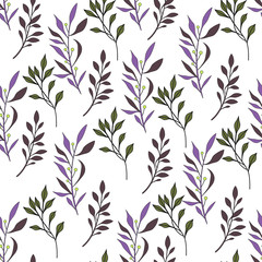 Texture with flowers and plants. Floral ornament. Original flowers pattern.