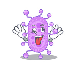 A cartoon design of mycobacterium having a crazy face