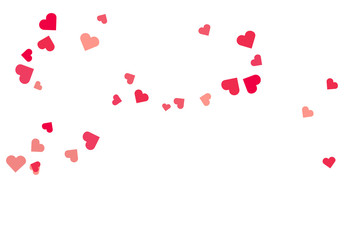 Randomly scattered red heart vector, Love heart vector, Color illustration for or wedding invitation background party design, Vector illustration.