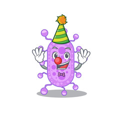 cartoon character design concept of cute clown mycobacterium