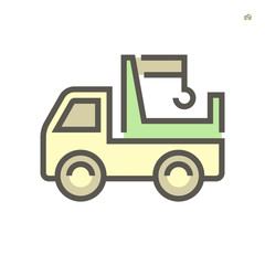Pick up truck and crane icon, 64x64 perfect pixel and editable stroke.