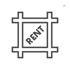 Land for rent vector icon design, 64x64 pixel perfect and editable stroke.