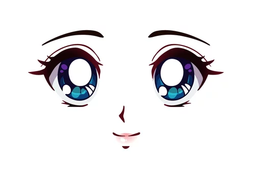 Face Big Cartoon Anime Eyes Vaporwave Stock Vector (Royalty Free)  1938830758