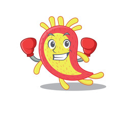 A sporty boxing athlete mascot design of azorhizobium caulinodans with red boxing gloves