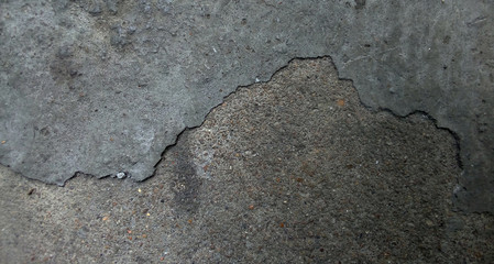 cracked cement covered with gray cement surface as background for design