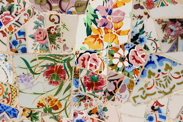 Park Güell - Mosaik - Sitzbank Barcelona