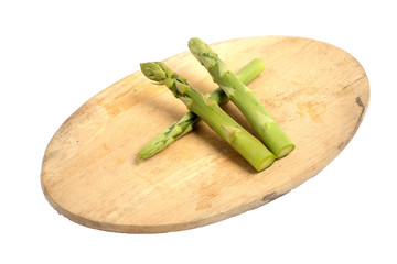 asparagus on a wooden board