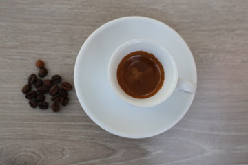 Coffee Bean and cup for wooden background