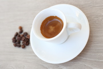 Coffee Bean and cup for wooden background