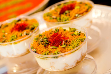 closeup Baklava slices Ramadan Arabic sweets with pistachios 