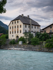 Fototapeta na wymiar View of Pfunds-Dorf (Village), Tyrol, Austria