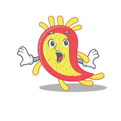 Cartoon design style of azorhizobium caulinodans has a surprised gesture