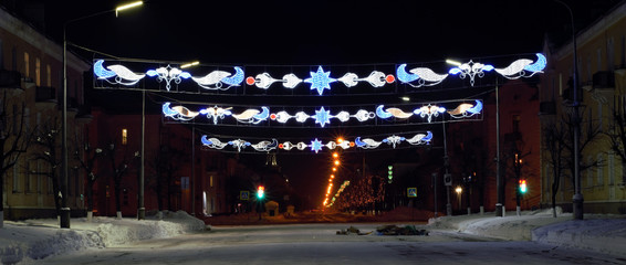 Christmas night in the old town (Krasnoyarsk-26)