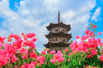 Kaiyuan Temple, Quanzhou, China. Ancient buildings with a history of 1000 years.