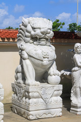 Fototapeta premium Marble carving sculpture, the symbol of Power, by Chinese.