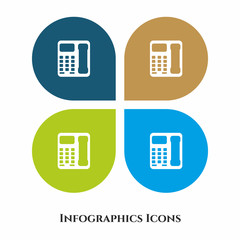 Telephone Vector Illustration icon for all purpose. Isolated on 4 different backgrounds.