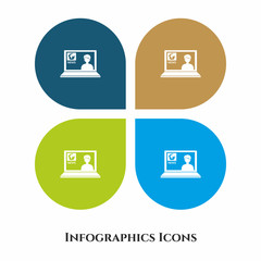 Online News Vector Illustration icon for all purpose. Isolated on 4 different backgrounds.