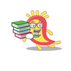A diligent student in azorhizobium caulinodans mascot design concept with books