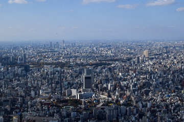 Naklejka premium The view of cityscape in Tokyo, Japan