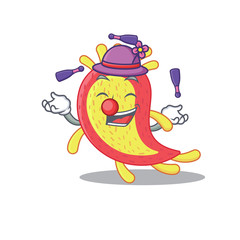 An attractive azorhizobium caulinodans cartoon design style playing juggling