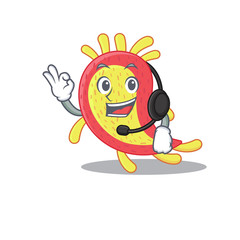 A gorgeous azorhizobium caulinodans mascot character concept wearing headphone