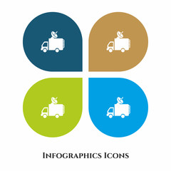 Broadcasting Van Vector Illustration icon for all purpose. Isolated on 4 different backgrounds.