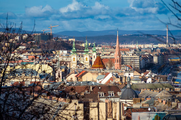 Fototapeta na wymiar Rooftop view of Buda. Budapest, Hungary