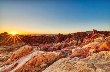 Valley of Fire State Park Landscape at Sunrise near Las Vegas, Nevada