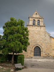 View of the church in Puente de Sanabria, Zamora, Spain