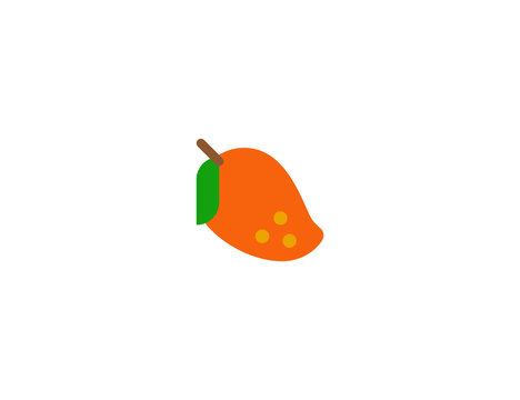 Mango Vector Flat Icon. Isolated Tropical Fruit Mango Emoji Illustration 