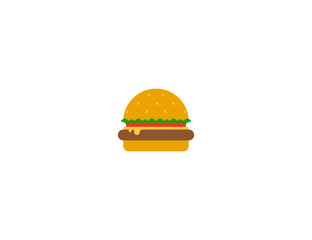 Burger vector flat icon. Isolated fast food hamburger illustration 