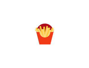 French fries vector flat icon. Isolated potato chips, fries emoji illustration 