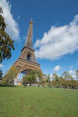 A Close Up View Of Eiffel Tower In Paris, France. The Tower Was Named After The Engineer Gustave Eiffel, Whose Company Designed And Built The Tower