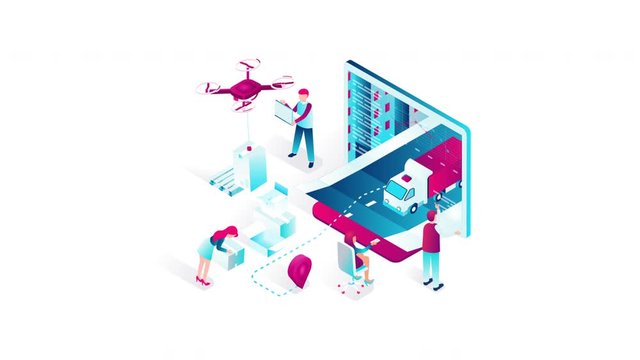 Worldwide Delivery Loop Animation Motion Graphics