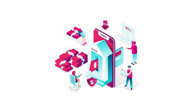 Online Banking Loop Animation Motion Graphics