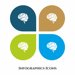 Brain Vector Illustration icon for all purpose. Isolated on 4 different backgrounds