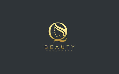 Letter Q Beauty Face Logo Design