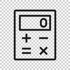 Obraz premium Calculator icon in flat style. Calculate vector illustration on white isolated background. Calculation business concept.