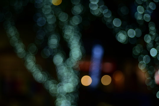 Night city light - bokeh background on this photo,	blur image light from street in night time.