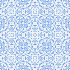  Trendy bright color seamless pattern in blue  for decoration, paper wallpaper, tiles, textiles, neckerchief, pillows. Home decor, interior design, cloth design.