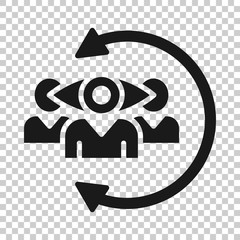 People surveillance icon in flat style. Search human vector illustration on white background. Partnership business concept.