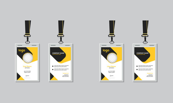 ID Card Design Template with Abstract Shape . Easy to Use and Customize. Ready to Print. Vector Illustration