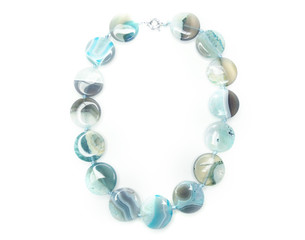 fashion beads necklace jewelry with semigem crystals agate